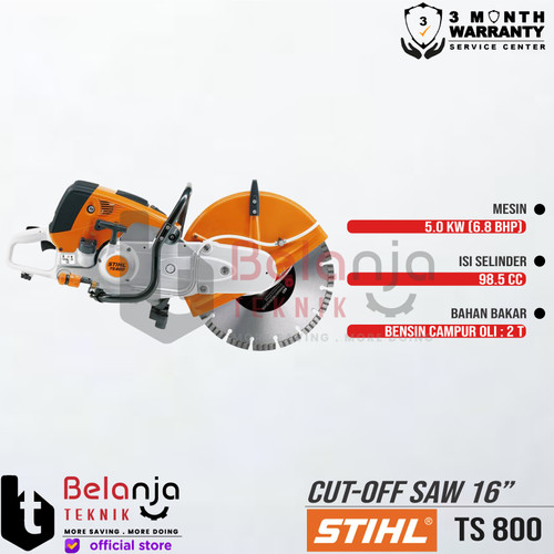 STIHL Cut-Off Saw 16 Inch TS 800 Mesin Potong Beton Besi Aspal TS800