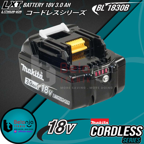 Makita Battery 18V 3Ah BL 1830 B Baterai 18 V Lithium Ion BL1830B 3 Ah