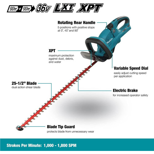 Makita Hedge Trimmer Cordless DUH651Z 18 V Potong Dahan Tanaman 36 V