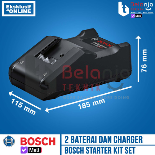 Bosch Starter Kit Charger GAL 18V-40 2 Baterai Cordless GBA 18 V 2.0AH