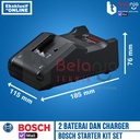 Bosch Starter Kit Charger GAL 18V-40 2 Baterai Cordless GBA 18 V 2.0AH