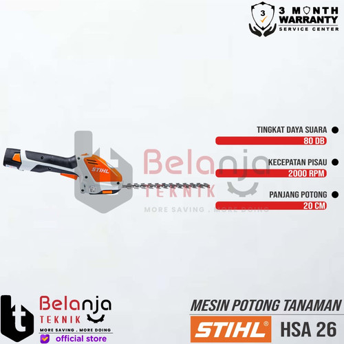 Mesin Potong Rumput Gunting Semak Baterai Stihl  HSA 26 Trimmer Grass Cordless Shear Shrub HSA26 10.8 V