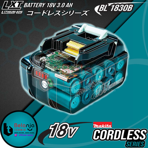 Makita Battery 18V 3Ah BL 1830 B Baterai 18 V Lithium Ion BL1830B 3 Ah