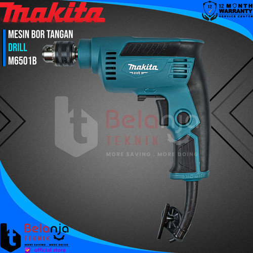 Makita MT Mesin Bor Tangan Listrik Kayu Besi M6501B 230 Watt M 6501 B