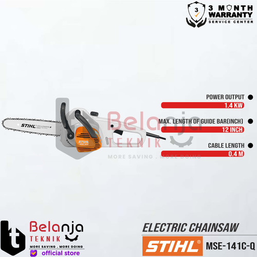 STIHL Electric Chainsaw MSE-141C-Q 12" Mesin Potong Kayu MSE141C-Q 12"