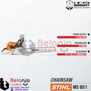 STIHL Chainsaw MS 651 20 Inch Mesin Potong Kayu MS651 Gergaji Kayu 20"