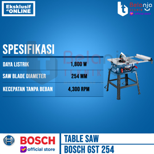 Bosch Table Saw GTS 254 Professional 10" Inch Gergaji Potong Kayu 10