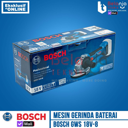 Mesin Gerinda Tangan Baterai Bosch GWS 18V-8 Volt Angle Grinder Cordless 4 Inch SOLO