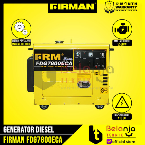Firman Generator Diesel FDG 7800 ECA 5000 Watt Mesin Genset Diesel
