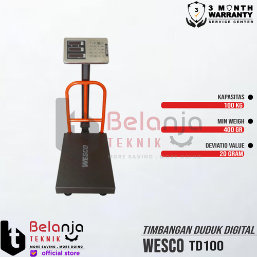 Wesco Westco Timbangan Duduk Digital TD100 100 KG Digital Scare TD 100
