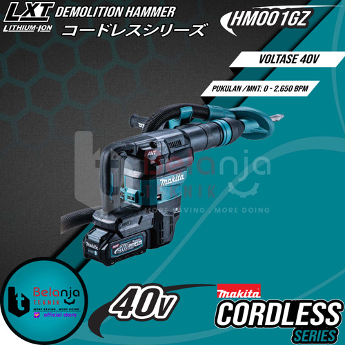 Makita Mesin Bor Bobok Beton Baterai HM001GZ Jack Hammer Cordless 40V