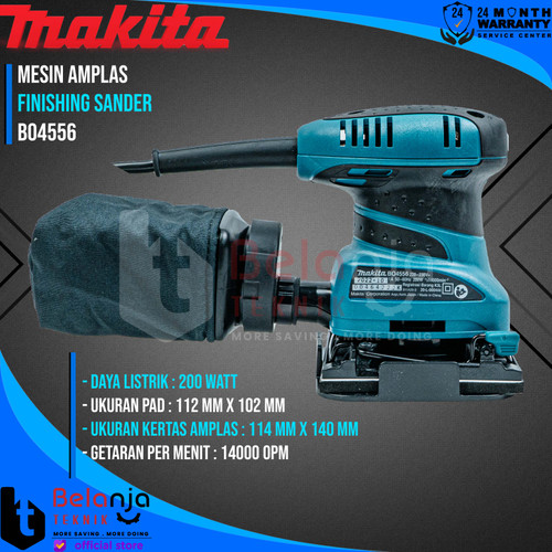 Makita Palm Sander BO 4556 200 Watt Mesin Amplas Kayu Kotak BO4556