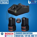 Bosch Starter Kit Charger GAL 12V-40 2 Baterai Cordless GBA 12 V 2.0AH