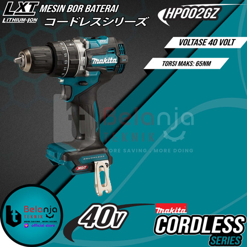 Makita Mesin Bor Baterai Cordless HP002GZ Hammer Driver Drill 40 Volt