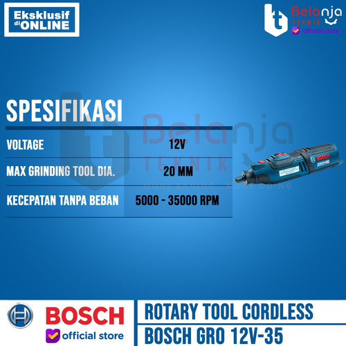 Bosch Rotary Tool Cordless GRO 12V-35 Gerinda Tuner Bor Mini 12 Volts