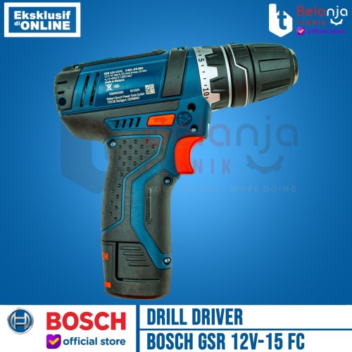 Bosch Bor Obeng Baterai Cordless Drill With Flexiclick GSR 12V-15 FC