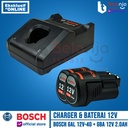 Bosch Starter Kit Charger GAL 12V-40 2 Baterai Cordless GBA 12 V 2.0AH