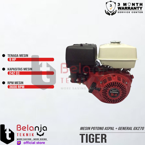 Tiger Mesin Potong Aspal CC 149 Concrete Cutter General GX 270