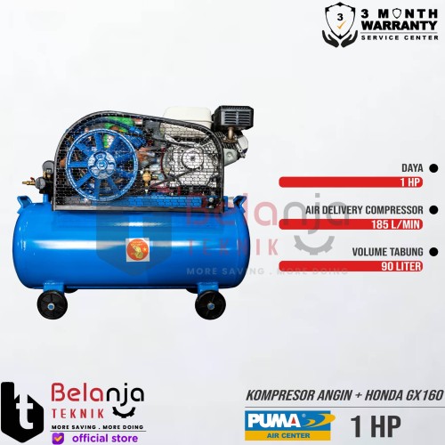 PUMA Mesin Kompresor Angin 1 HP Air Compressor Honda Gx 160 5.5 Hp