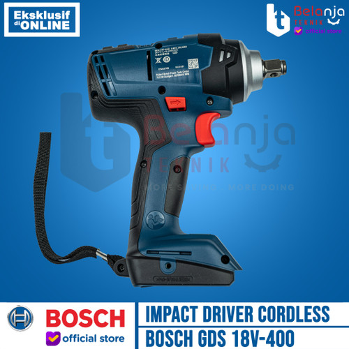 Bosch Impact Wrench Cordless GDS 18V-400 Pembuka Baut Baterai 18 V