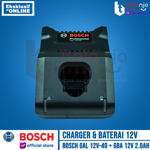 Bosch Starter Kit Charger GAL 12V-40 2 Baterai Cordless GBA 12 V 2.0AH