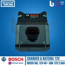 Bosch Starter Kit Charger GAL 12V-40 2 Baterai Cordless GBA 12 V 2.0AH