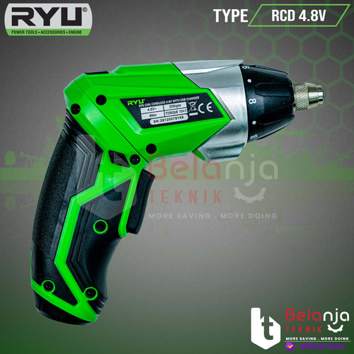 Ryu Bor Obeng Beterai Cordless RCD 4.8 V Screwdriver Set RCD 4.8V USB