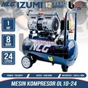 Izumi NLG Mesin Kompressor Angin Portable 1 HP 24 Liter Oilless Air Compressor Tanpa Oli 1HP