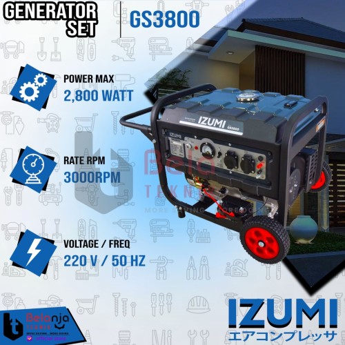 Izumi NLG Genset Bensin GS3800 Generator Set Listrik 2800 Watt GS 3800