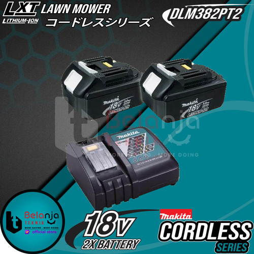 MAKITA Mesin Potong Rumput Dorong DLM382 PT2 Cordless Lawn Mower 15"