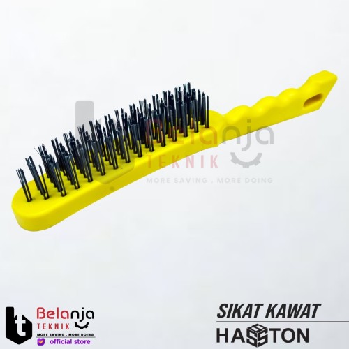 Hasston Prohex Sikat Kawat Baja Gagang Fiber 5 Baris Pembersih Kotoran