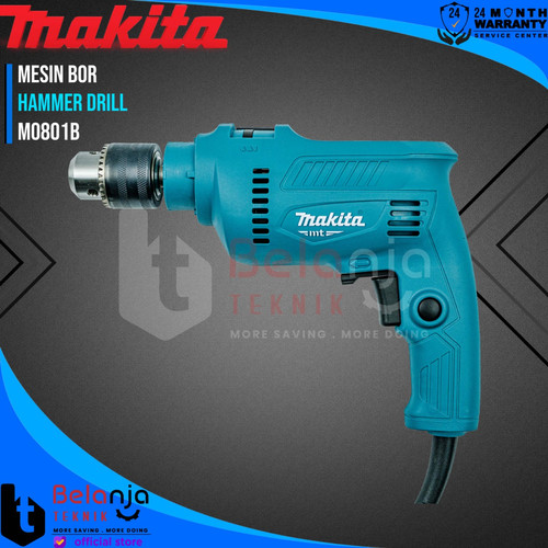 Makita Mesin Bor Tembok Tangan 16mm M0801B Impact Drill 16 MM M 0801 B