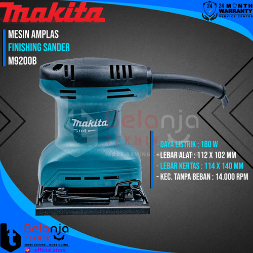 Makita MT Mesin Amplas M9200B 180 Watt Finishing Sander M 9200 B