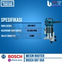Bosch Mesin Router Profil Kayu GKF 550 Wood Trimmer Mata Router 15Pc