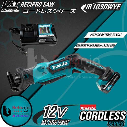 Makita Gergaji Cordless JR 103 DWYE Recipro Sabre Saw Reciprocating