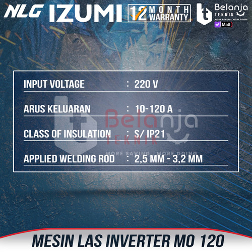 Izumi Mesin Trafo Las MO 120 Inverter Potable 120 A MO120 Dc Welder