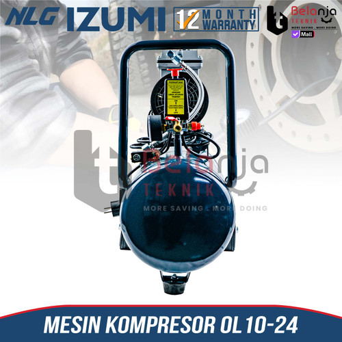 Izumi NLG Mesin Kompressor Angin Portable 1 HP 24 Liter Oilless Air Compressor Tanpa Oli 1HP