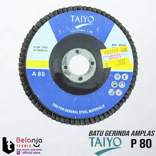 Taiyo Mata Batu Gurinda Amplas Susun 4" Inch Grid Grit 80 Flap Disc 4