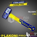 Jetjo Tools Palu Batu Gagang Fiber 2 KG Stoning Hammer 2KG Martil Beton