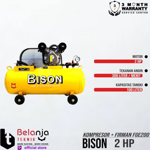 Bison Mesin Kompresor Angin 2 Hp Firman SFE 200 6.5 Hp Air Compressor