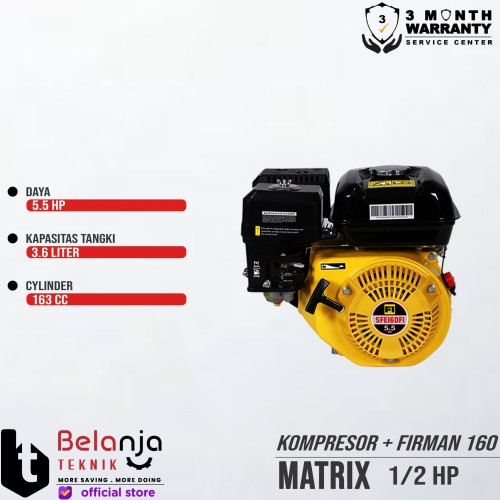 Matrix Mesin Kompresor Angin 0.5 Hp Firman SFE 160 5.5 Air Compressor
