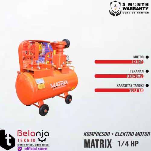 Matrix Mesin Kompresor Angin 0.25 Hp Motor Dinamo 1/4 Air Compressor