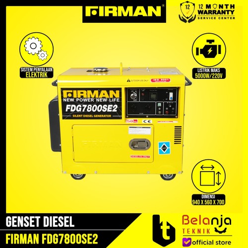 Firman Generator Set Diesel FDG 7800 SE2 Genset Silent FDG7800SE2 5 Kw