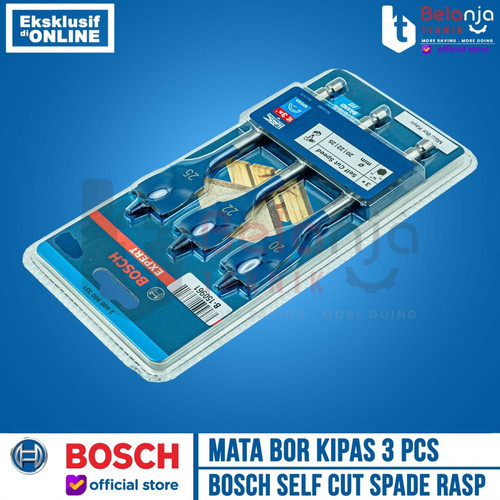 Bosch Self Cut Spade Bits Mata Bor Kipas Kayu Set 3 Pcs 3Pcs Selfcut