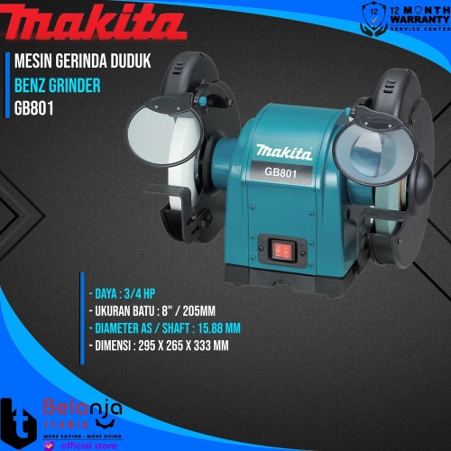 MAKITA Gerinda Duduk 8 Inch GB 801 Bench Grinder GB801