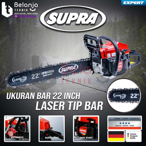 SUPRA Mesin Gergaji Bensin 22 Inch SPR6800 Chainsaw SPR 6800 TERMURAH