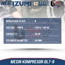 Izumi NLG Mesin Kompressor Angin Portable 3/4 HP 9 Liter Oilless Air Compressor 0.75 HP Tanpa Oli