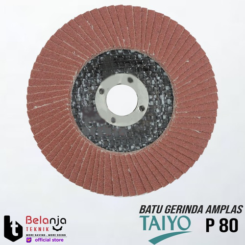 Taiyo Mata Batu Gurinda Amplas Susun 4" Inch Grid Grit 80 Flap Disc 4