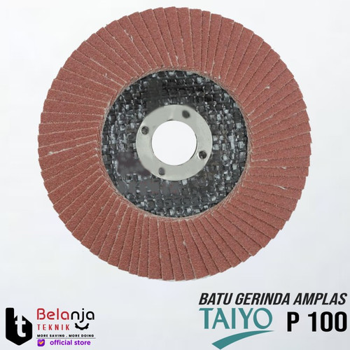Taiyo Mata Batu Gurinda Amplas Susun 4" Inch Grid Grit 100 Flap Disc 4