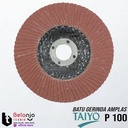 Taiyo Mata Batu Gurinda Amplas Susun 4" Inch Grid Grit 100 Flap Disc 4